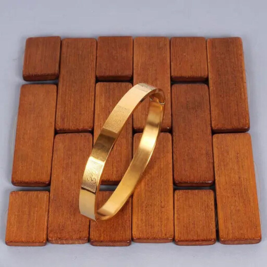 SPIRITUAL 14K GOLD PLATED OM KADA (1 Year Color Guarantee)