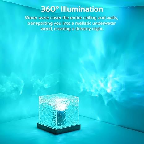 16 Color Rotating Ocean Night Lamp with Remote - 1 Year Warranty