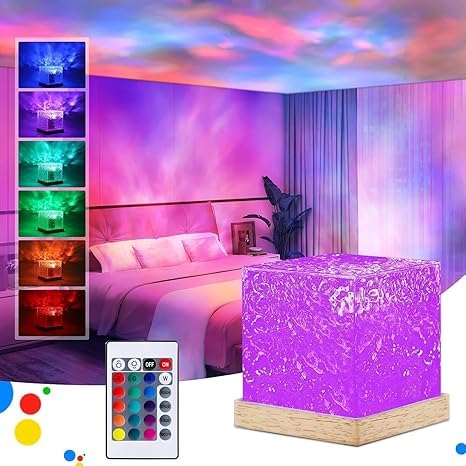 16 Color Rotating Ocean Night Lamp with Remote - 1 Year Warranty