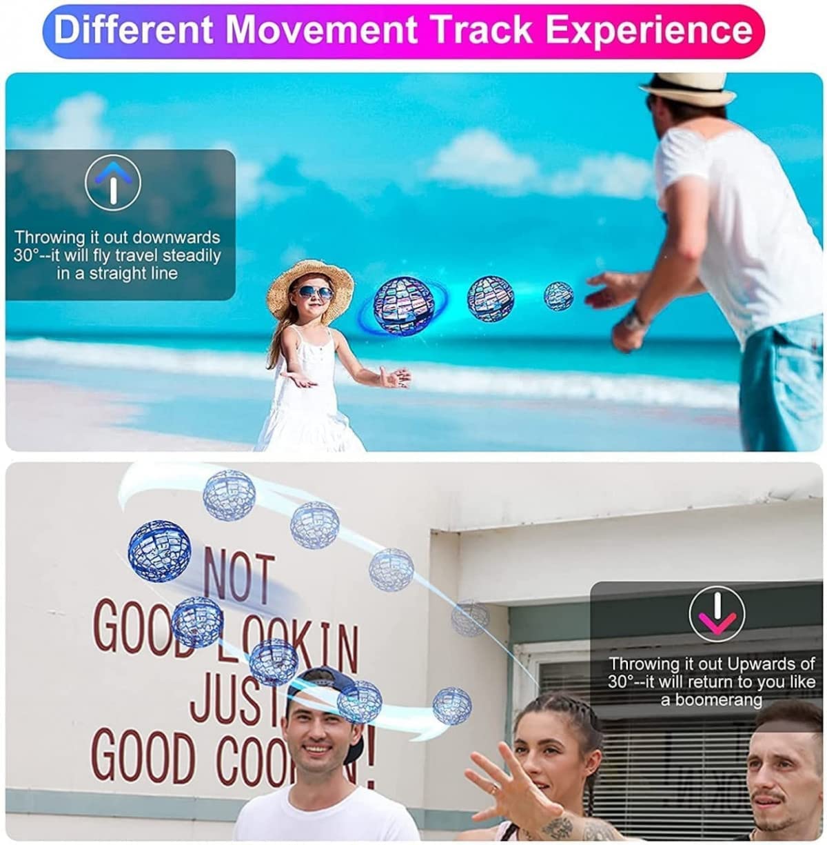 Flying RGB Boomerang Ball for Adults & Kids
