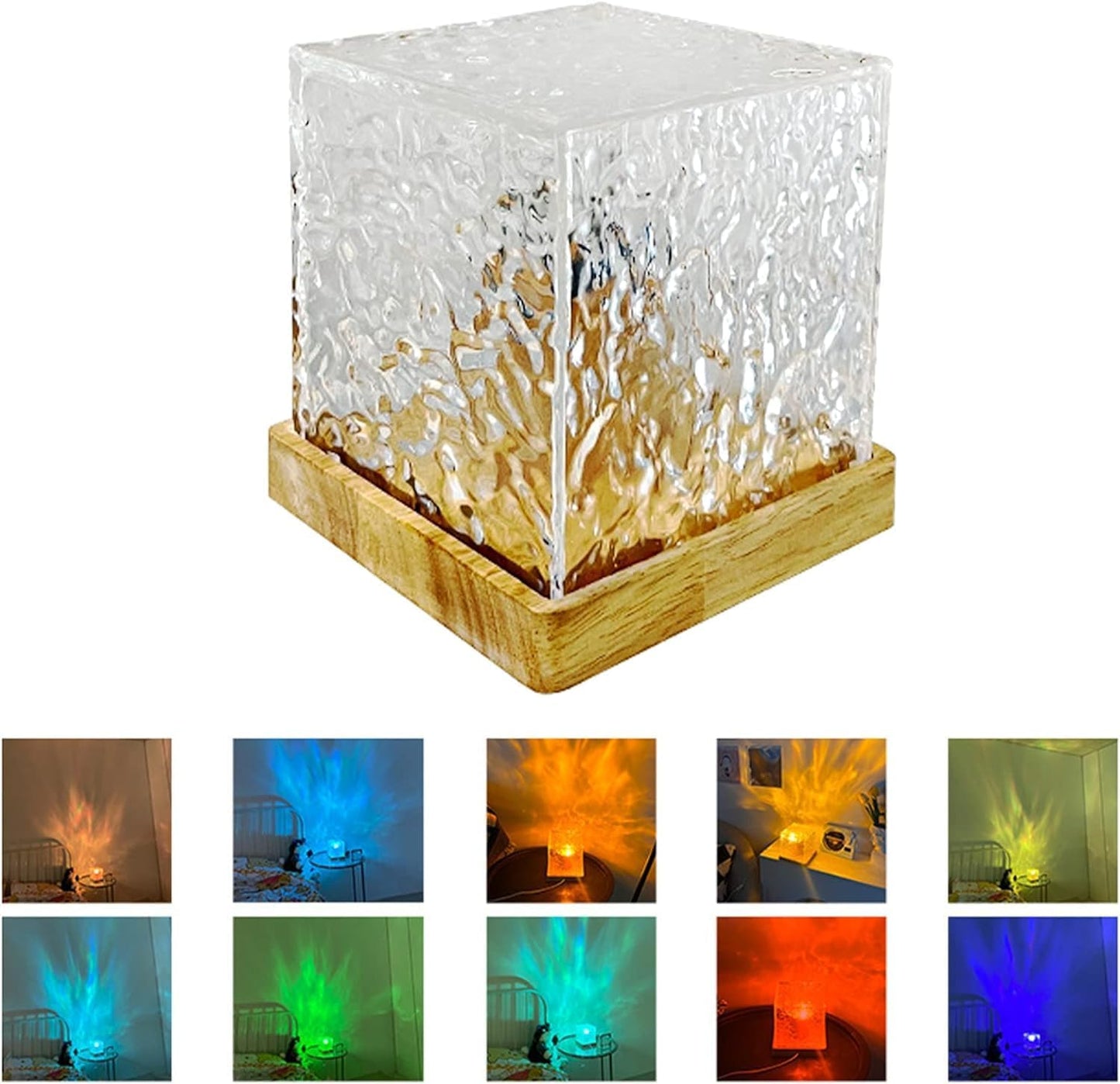 16 Color Rotating Ocean Night Lamp with Remote - 1 Year Warranty