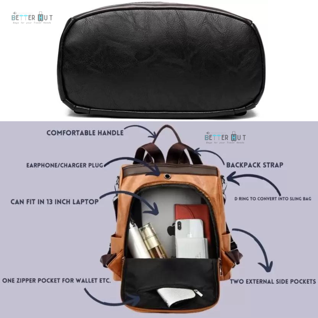 Solo Travel Backpack for women | BetterHut Shoulder Bag with anti-theft feature
