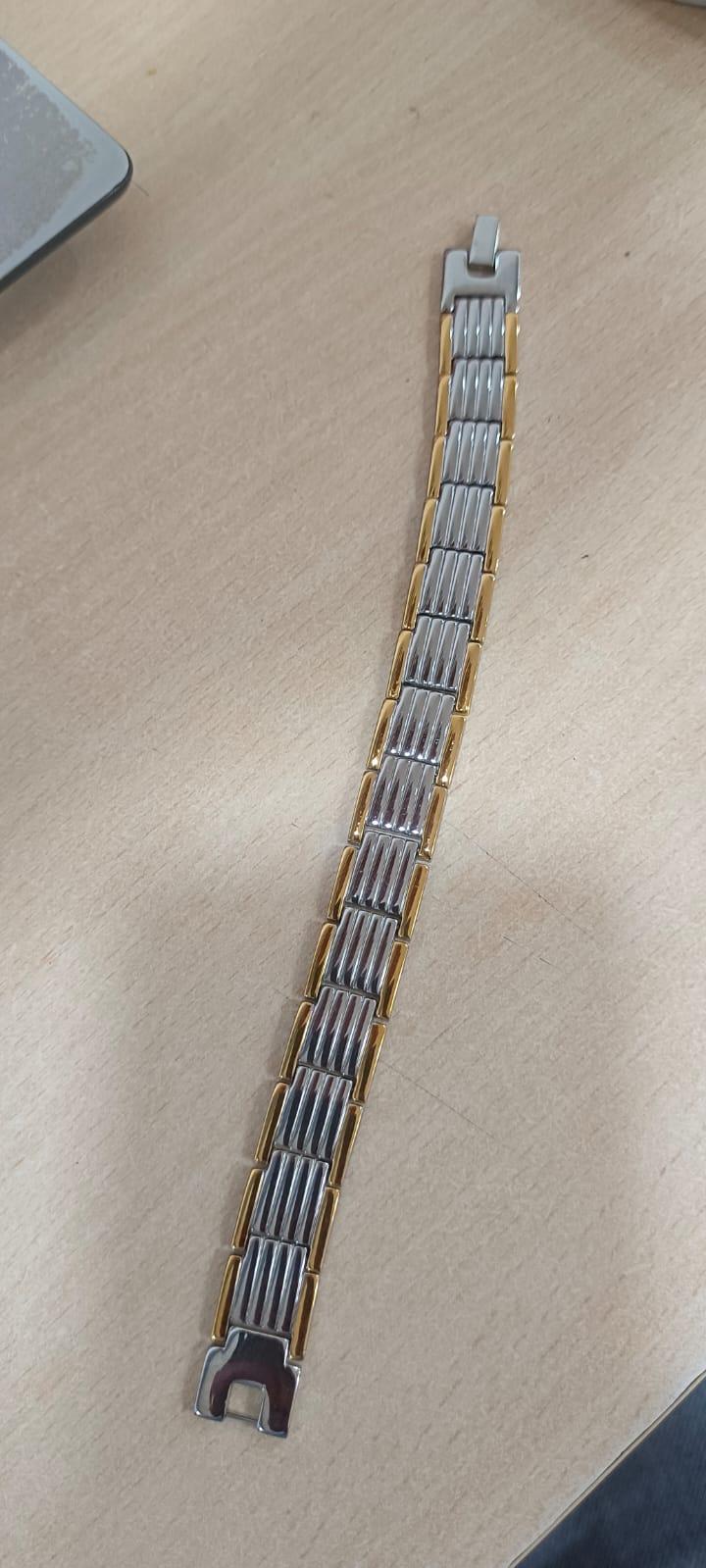 Ultra Strength Magnetic Therapy Bio Bracelet for Men (Silver & Gold)