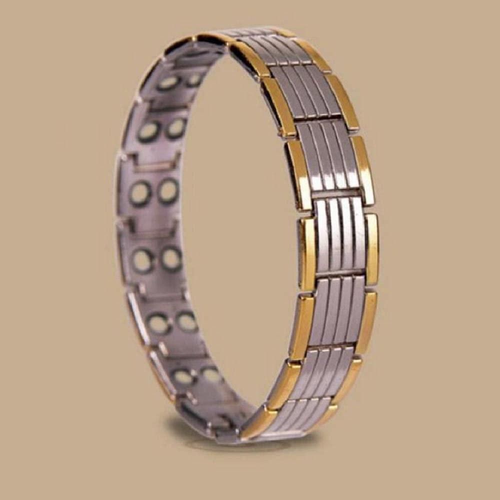 Ultra Strength Magnetic Therapy Bio Bracelet for Men (Silver & Gold)