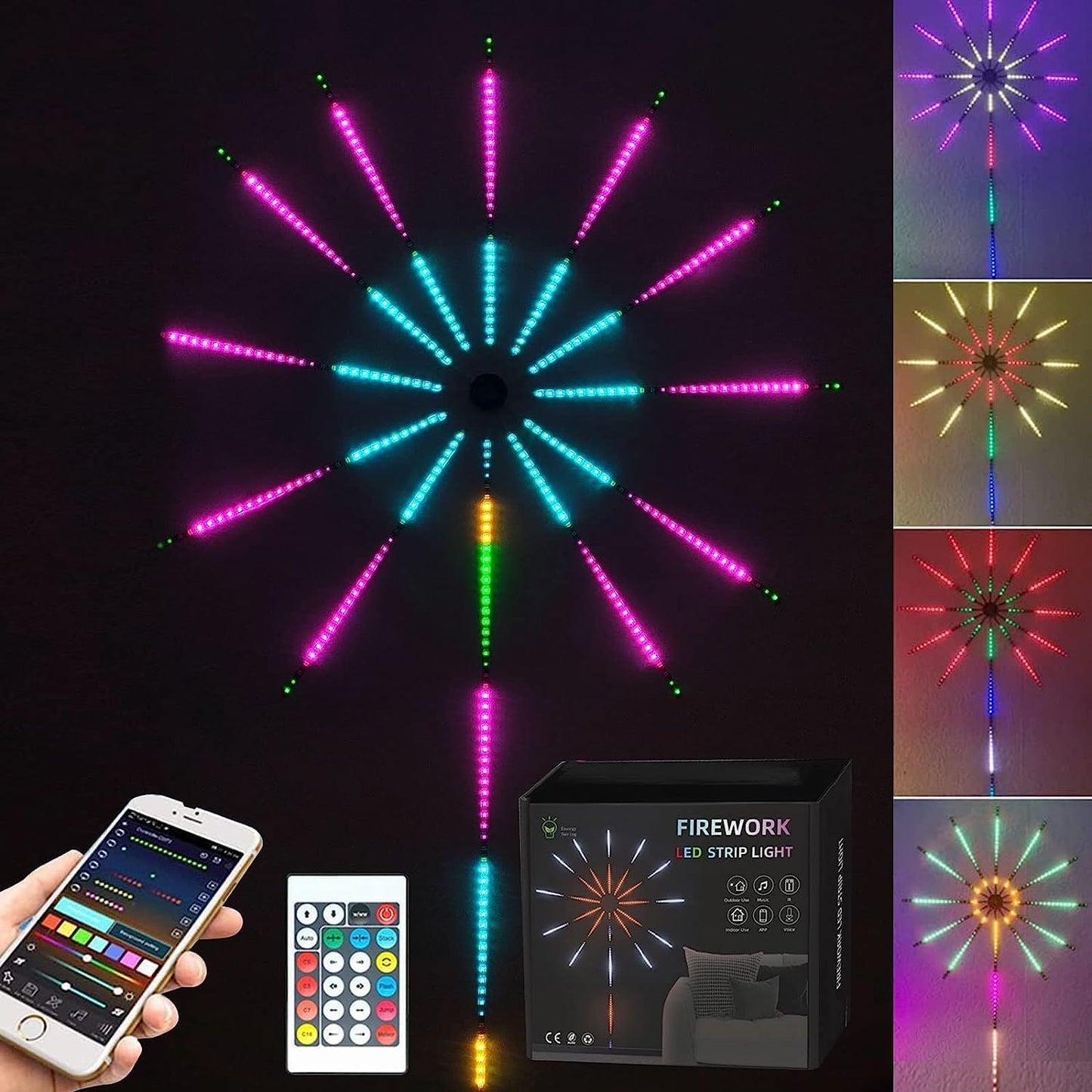 Smart LED Fireworks Light - Remote and App Control