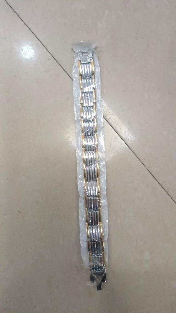 Ultra Strength Magnetic Therapy Bio Bracelet for Men (Silver & Gold)