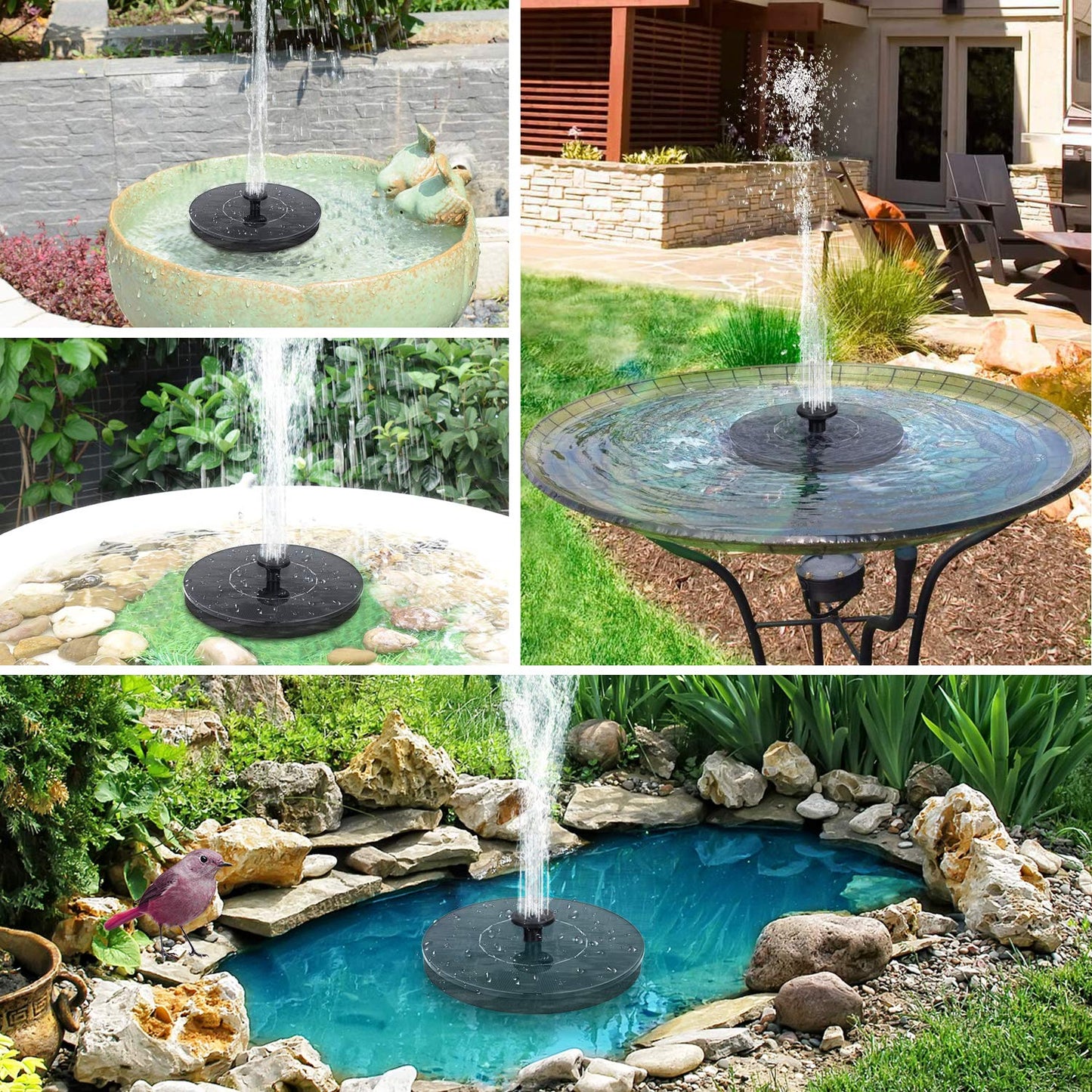 Better Hut Sun-Splash Fountain for Garden, Pool, Pond, Tub or Balcony