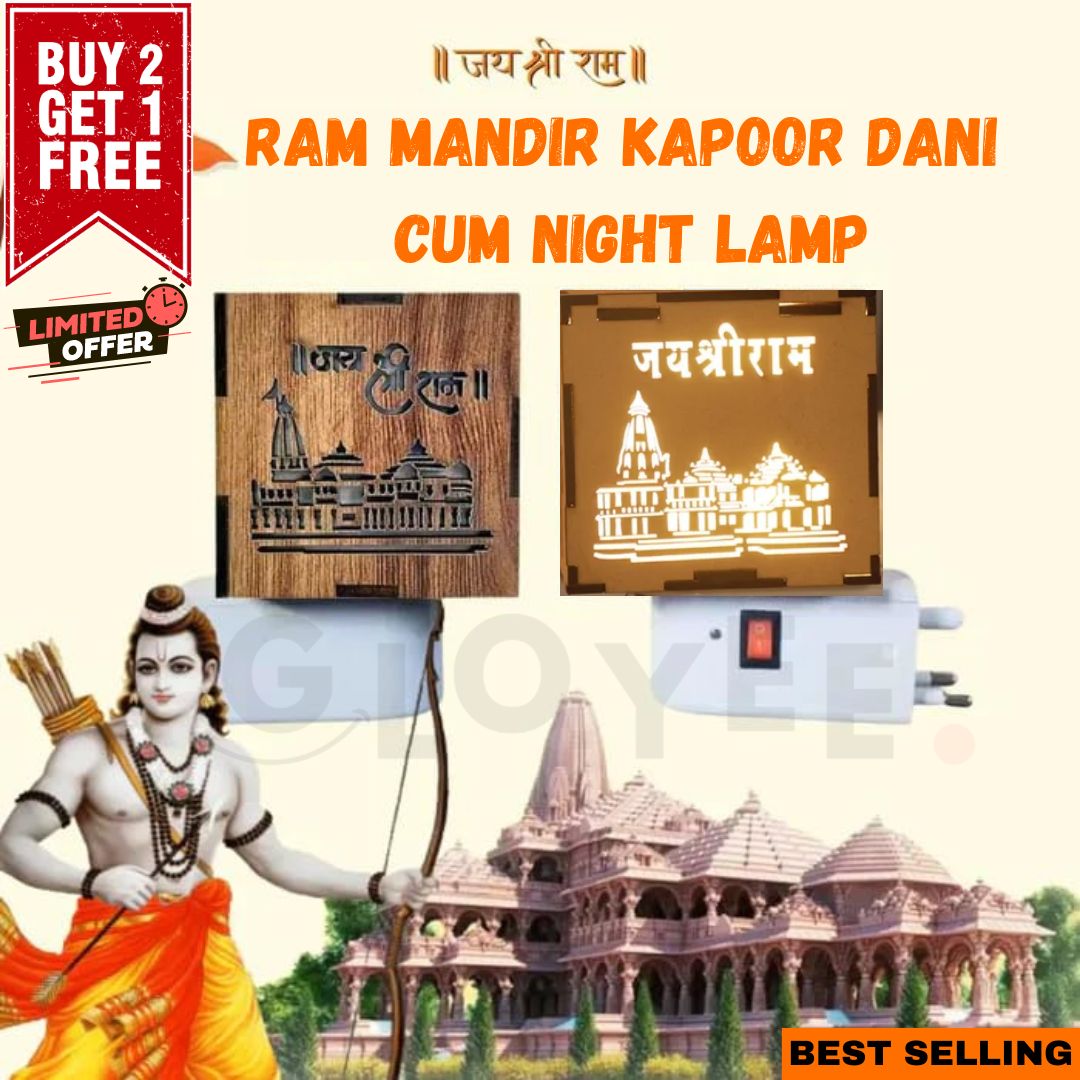 Ayodhya Ram Mandir Aroma Burner cum Night lamp - 100% Hand Made