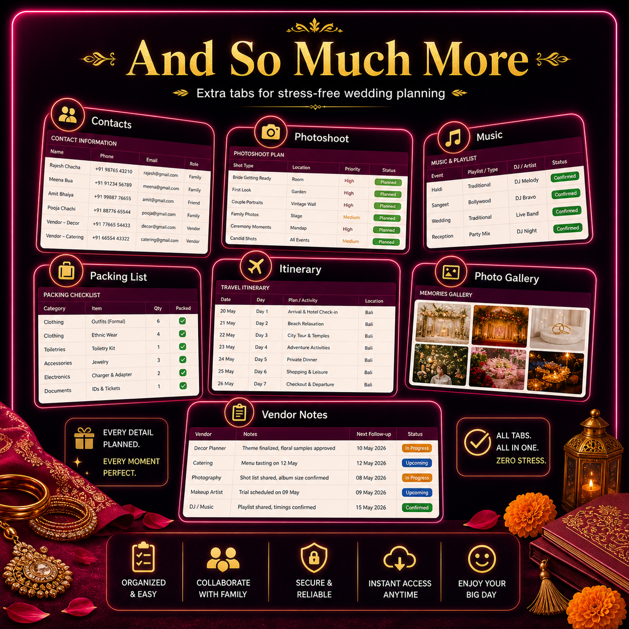 All in one Wedding Management Toolkit (Mobile + PC)